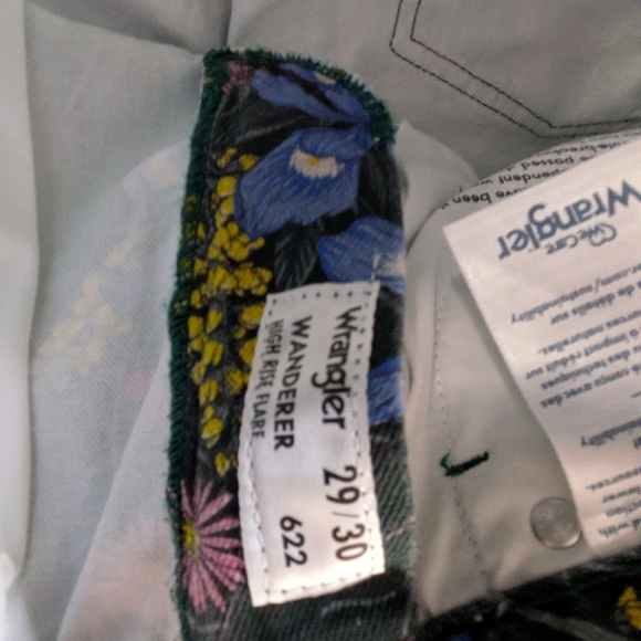 Wrangler Wanderer 622 Women’s Retro 70’s Floral High Rise Boho Flare Jeans 29x30 - Picture 5 of 10